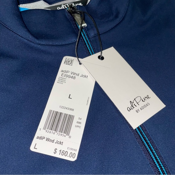 NWT Rare ADIDAS AdiPure Wind Golf Performance Blue Jacket Large - Picture 6 of 10